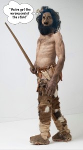 Prehistoric Führer with stick.