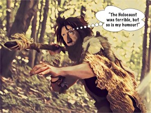 Middle Palaeolithic Führer hunting and aiming spear.